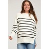 Pinkblush Ivory Striped Drop Shoulder Maternity Sweater - 2 of 4