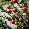 20"H Sullivans Artificial Christmas Boxwood Berry Spray, Green-Red, Indoor Christmas Decor - 2 of 3
