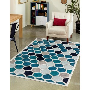 Unique Loom    Metro Hexagon Area Rug - 1 of 4