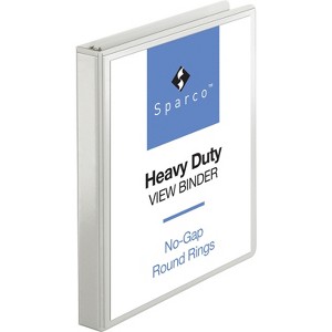 Sparco Round Ring View Binder 1"Capacity 11"x8-1/2" White 19601 - 1 of 1