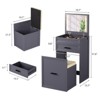 Fredees 3-in-1 Vanity Desk: Flip Top Mirror, LED Lights, Charging Station, Storage Drawers, Cushioned Stool for Bedroom - 2 of 4