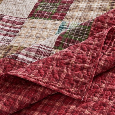 Greenland Home Fashions 3pc Queen Oxford Traditional Bedspread Bedding Set Red — фото 5