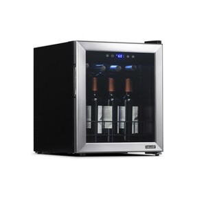 Newair Freestanding 16 Bottle Compressor Wine Fridge in Stainless Steel, Adjustable Racks and Exterior Digital Thermostat - 1 of 4