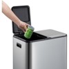 16 Gallon/60 L Kitchen Trash Can,Stainless Steel Dual Garbage Can,Large Rectangle Step Recycling Bin with Removable Inner Wastebasket for Home Office - 4 of 4