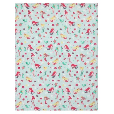 Kate Aurora Ultra Soft & Plush Under The Sea Mermaids & Fish Princess Fleece Accent Throw Blanket - 50 in. x 60 in.