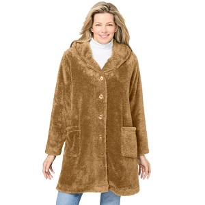 Woman Within Women's Plus Size Swing Fleece Coat - 1 of 4