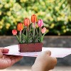 Frndly by Paper Love 3D Tulip Plant Pop Up Card, For All Occasion - Handcrafted 100% Recycled and Eco-Friendly, 8" x 6" Cover - 2 of 4