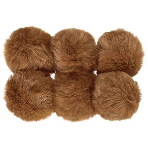 Unique Bargains Fluffy Soft Elastic Faux Fur Pom Poms for Hats Scarves Gloves 6 Pcs - 1 of 4