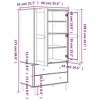 vidaXL SENJA Wardrobe Storage Cabinet Cupboard Rattan Look Solid Wood Pine - 4 of 4