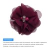 Unique Bargains Artificial Rhinestone Chiffon Flower Heads 12 Pcs Dark Red - 4 of 4