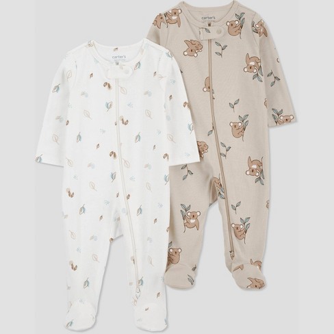 Carter s Just One You Baby Boys 2pk Sleep N Play Brown Newborn Target