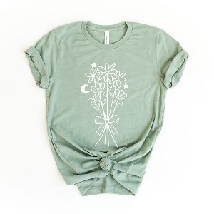 Simply Sage Market Women's Bouquet With Ribbon Short Sleeve Graphic Tee - 1 of 4