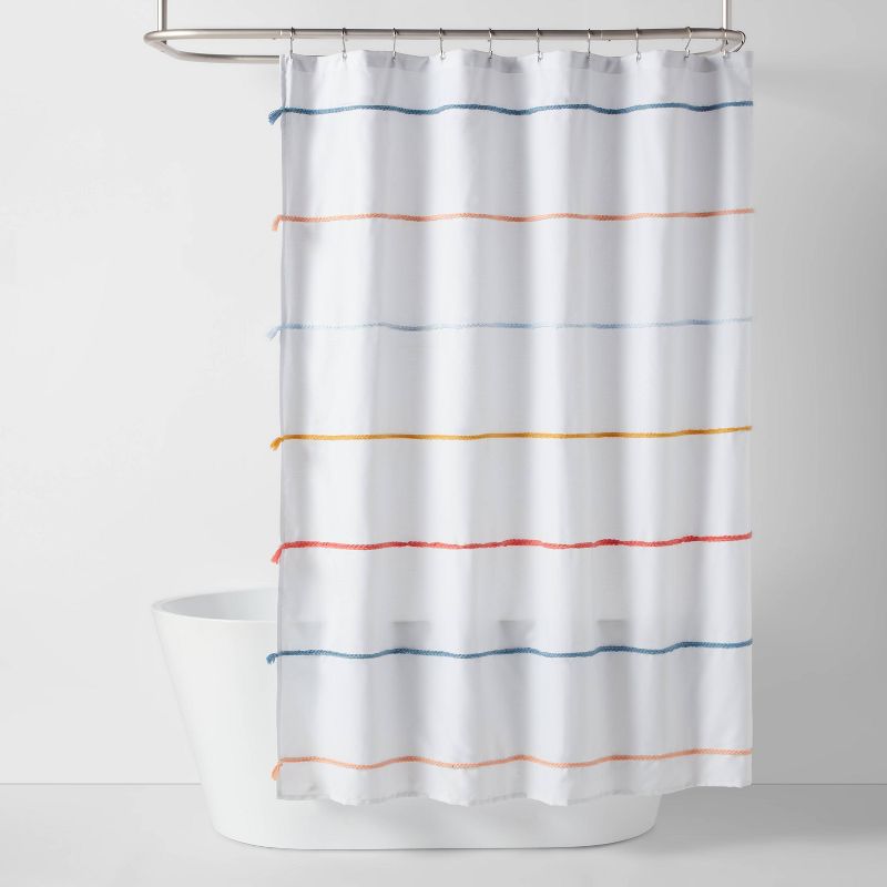 Multi Striped with Tassels Kids&#39; Shower Curtain - Pillowfort&#8482;, 1 of 6