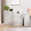 NAYSAYE Patio End Table Round Metal Mesh Design End Tables for Patio Deck Garden Poolside - 4 of 4