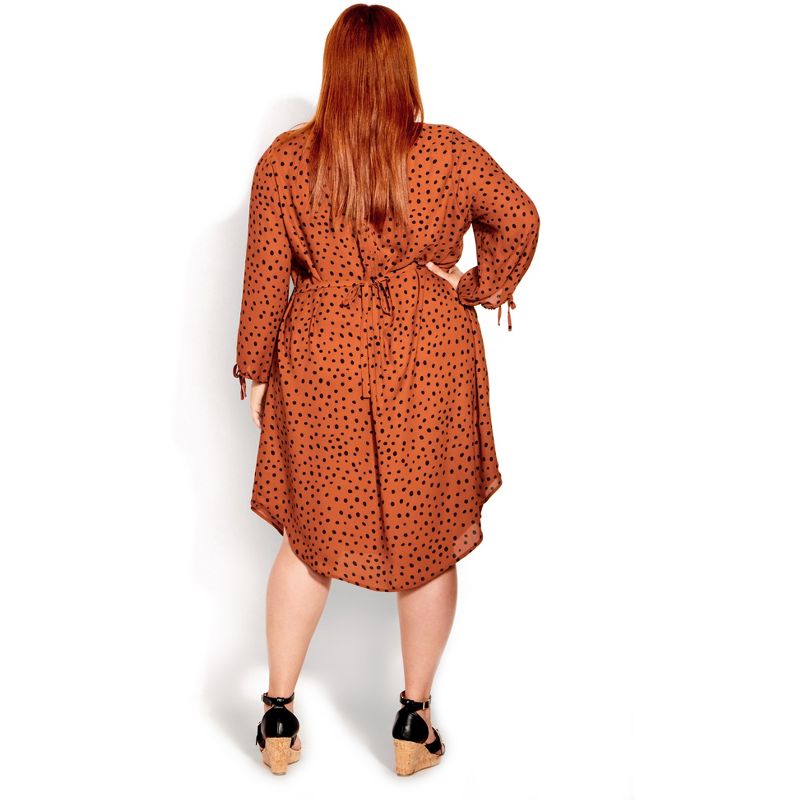Women's Plus Size Woven Print Shirt Dress - ginger | EVANS, 2 of 4