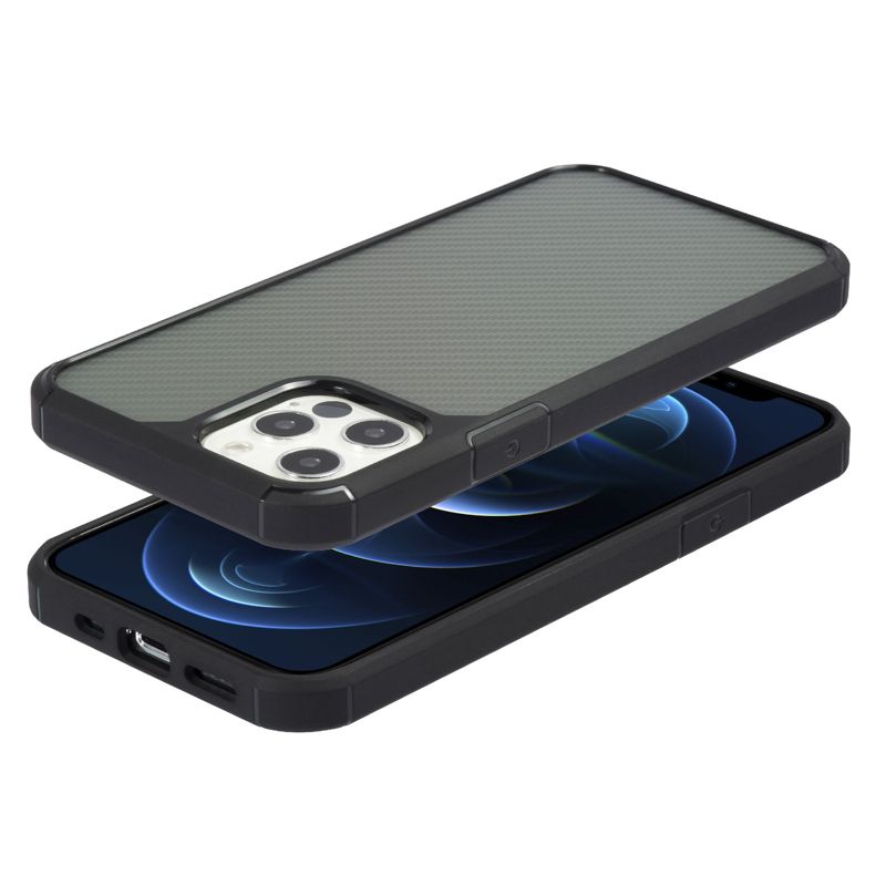 Insten Matte Translucent Case For iPhone 12 Pro Max / 12 Pro / 12 Mini / 12, Carbon Fiber Pattern, Black, 4 of 10