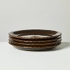 Set of 4 6.5" Mushroom Ceramic Appetizer Plates Forest Brown - Hearth & Hand™ with Magnolia - 3 of 4