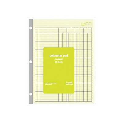 MyOfficeInnovations Columnar Books 100 Pages Green 2/Pack (217844ABF)