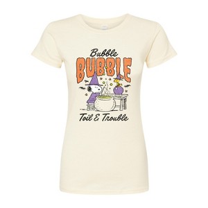 Women's - Peanuts - Bubble Bubble Toil Trouble Fitted Graphic T-Shirt - 1 of 4
