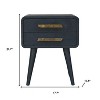 HomeRoots 22" Midnight Solid Wood Two Drawer Nightstand - 3 of 3