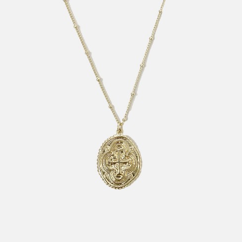 Medallion deals cross necklace