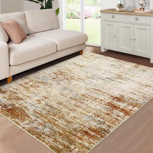 2'x6' Washable Soft Runner Rug, Abstract Design for Bedroom, Living Room, Kitchen, Non-Slip, Stain-Resistant, Low Pile, Blue Grey - 1 of 4