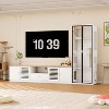 ATJafurn Entertainment Center Hidden Cat Litter Box Enclosure For 85inch Tv, Included Tv Stand And Glass Cabinet, Furniture Style Cat House - 3 of 4