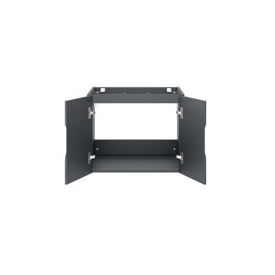 Vitality Gray MDF and Particleboard Wall-Mount Bathroom Vanity Cabinet