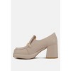 Morgan Metallic Embellishment Leather Platform Loafers - 3 of 4