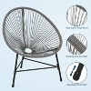 Jojoka 3 Piece Acapulco Patio Set, All-Weather Woven Bistro Set with 2 Rope Chairs and Glass Top Table, Modern Outdoor Conversation Furniture - 3 of 4