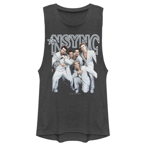 Juniors Womens NSYNC Iconic White Suits Festival Muscle Tee - image 1 of 4