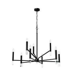 Hunter Fan Sunjai 9 Light Chandelier Ceiling Light Fixture Matte Black - 1 of 4