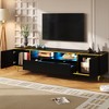 Modern TV Stand TV Console Media Console Entertainment Center with LED Lights, 2 Drawers, 2 Cabinets&2 Shelves, Gold+Black/White-ModernLuxe - 2 of 4