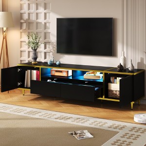 KWPZQEB 70.9'' TV Stand for TVs up to 80 Inches, LED Entertainment Center with 2 Shelves, TV Storage Cabinet with Drawers & Cabinets for Living room - 1 of 4