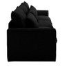 Okak Comfy Sofa with 3 Waist Pillows, Modern Corduroy Upholstered Couch 3 Seater Deep Seat for Living Room,Apartment, Black - 4 of 4