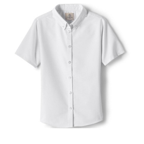 Lands' End School Uniform Girls Short Sleeve Oxford Dress Shirt - 4 ...