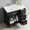 36" Modern Bathroom Vanity with Ceramic Sink, Solid Wood Base, 2-Door Cabinet & 3 Drawers, Freestanding Design - 2 of 4
