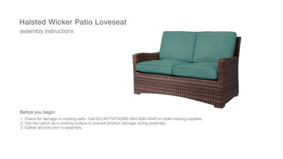 Halsted Wicker Patio Loveseat Threshold Target