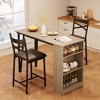 Dining Table Set for 2, Kitchen Table Set for 2, Expandable Kitchen Bar Table and Chairs - 4 of 4