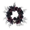Light Up Dead Roses & Skull Halloween Wreath Decoration 23 1/2" - 2 of 4