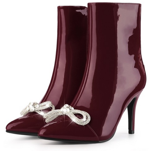 Burgundy stiletto outlet boots