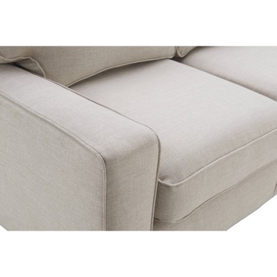 Light Gray Linen Track Arm Sofa with Removable Cushions