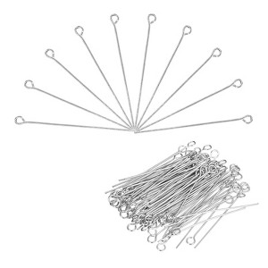 Unique Bargains DIY Craft Necklaces Bracelets Earrings Jewelry Making Iron 21 Gauge Eye Pins 500 Pcs - 1 of 4