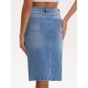 INSPIRE CHIC Women's High Waist Back Slit Stretch Denim Casual Sheath Midi Jean Skirts - 4 of 4
