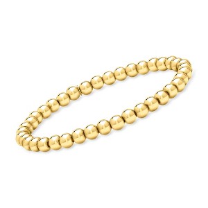 Pure Collection by Ross-Simons Italian 5mm 18kt Gold Vermeil Bead Stretch Bracelet - 1 of 4