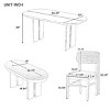 6 PCS Upholstered Farmhouse Style Dining Set, Wood Table with Curved Legs, Rubber Wood Frame Bench and Chairs with Cushions-Baofuwish - 4 of 4