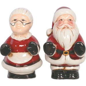 Transpac Dolomite 4.5 in. Multicolor Christmas Couple Claus Salt and Pepper Shaker Set of 2 - 1 of 2