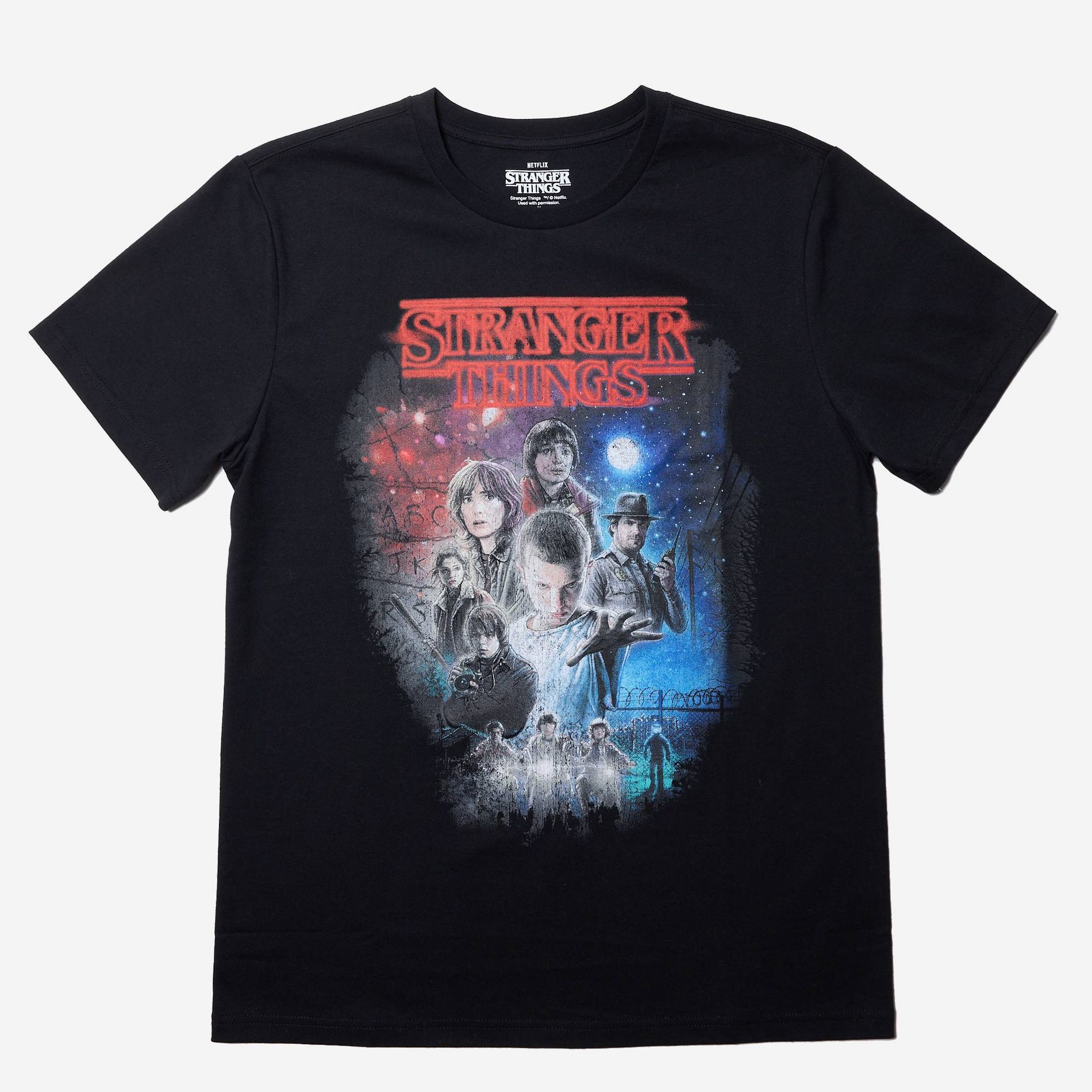Men's Stranger Things Poster T-Shirt - Black