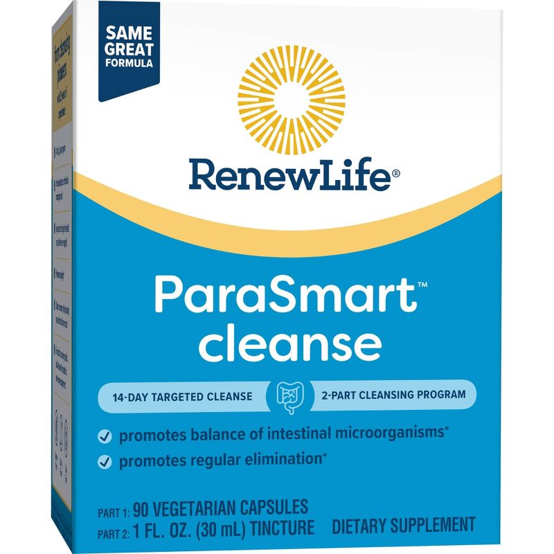 Renew Life Adult Cleanse - PARASmart, Microbial Cleanse - 2-Part,15-Day Program. Gluten, Dairy & Soy Free. 90 Vegetarian Capsules + 1 Fl. Oz. Tincture, 3 of 7