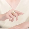 Guili Sterling Silver 14K Gold Plated Ring with a Genuine Freshwater Pearl, featuring a geometric design for a bold, refined look. - 3 of 3